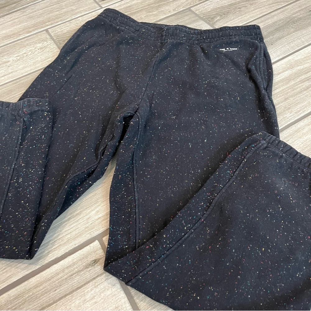 Rag & Bone black multi speckled sweatpants XL